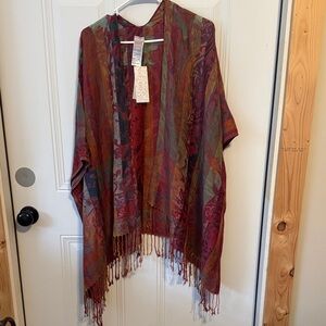 Chicos Multicolor Jacquard Ruana reversible